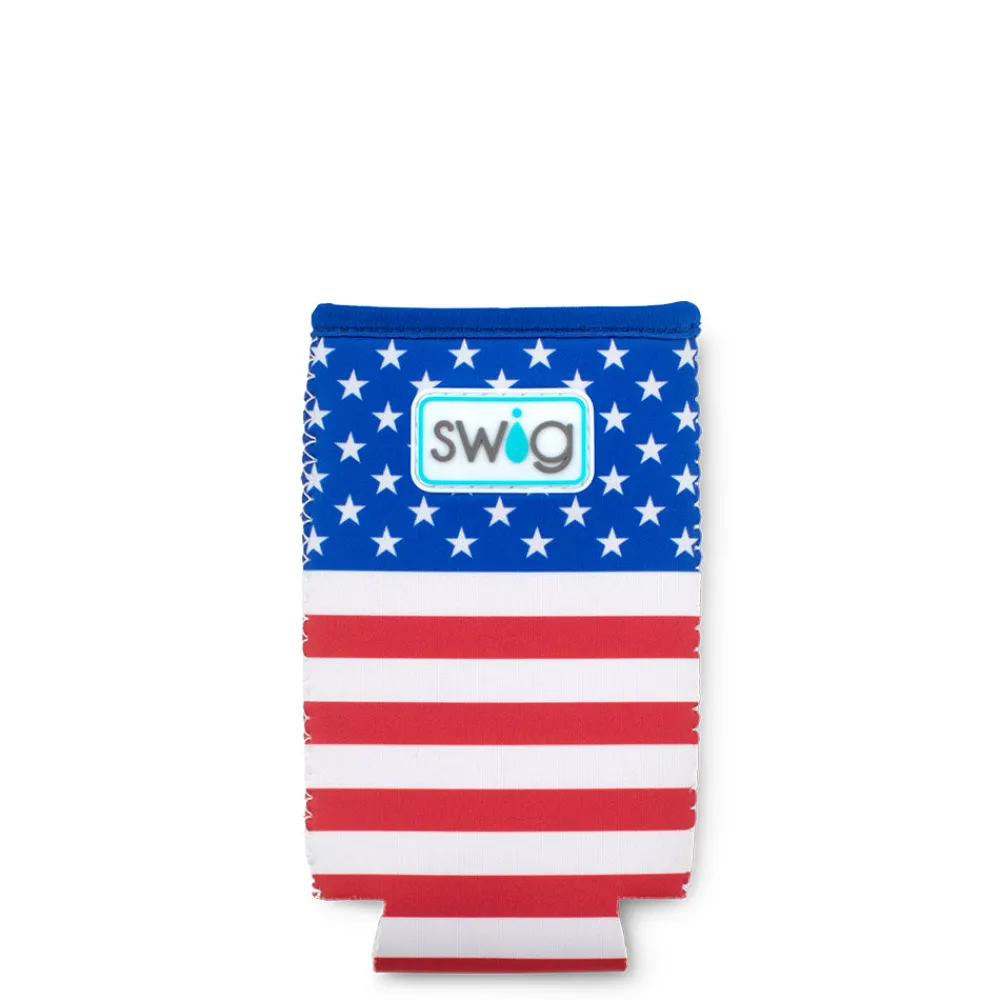 Swig Life Drink Coolies New Sizes!|All American^All American 12oz Neoprene Slim Can Coolie -