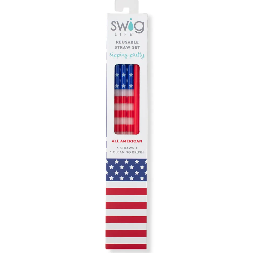 Swig Life Lids, Straws + More|All American^All American Reusable Straw Set -