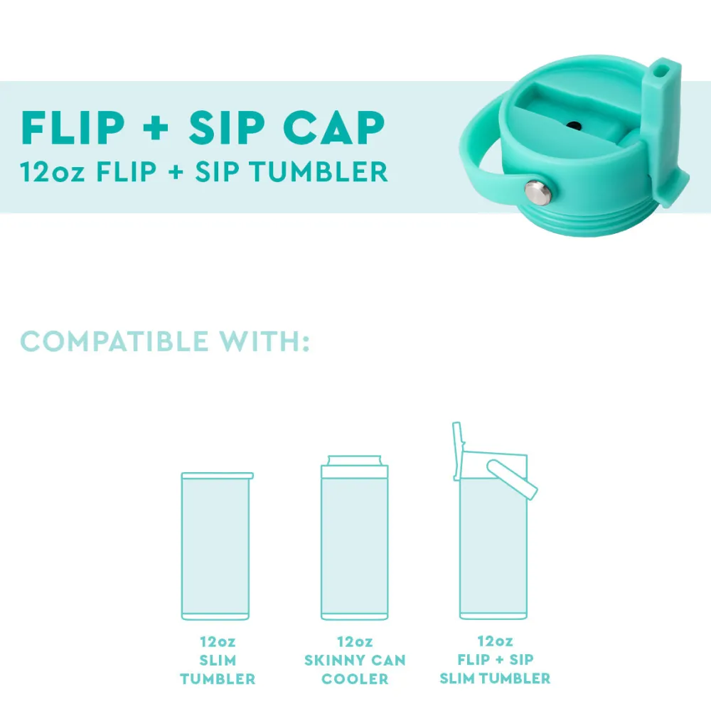Swig Life Lids, Straws + More|Sips For Kids^Aqua Flip & Sip Cap Small -