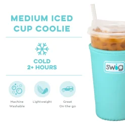 Swig Life Drink Coolies New Sizes!^Aqua Medium Iced Cup Coolie