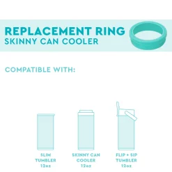 Swig Life Lids, Straws + More|Wine + Cocktails^Aqua Replacement Ring for 12oz Skinny Can Coolers -