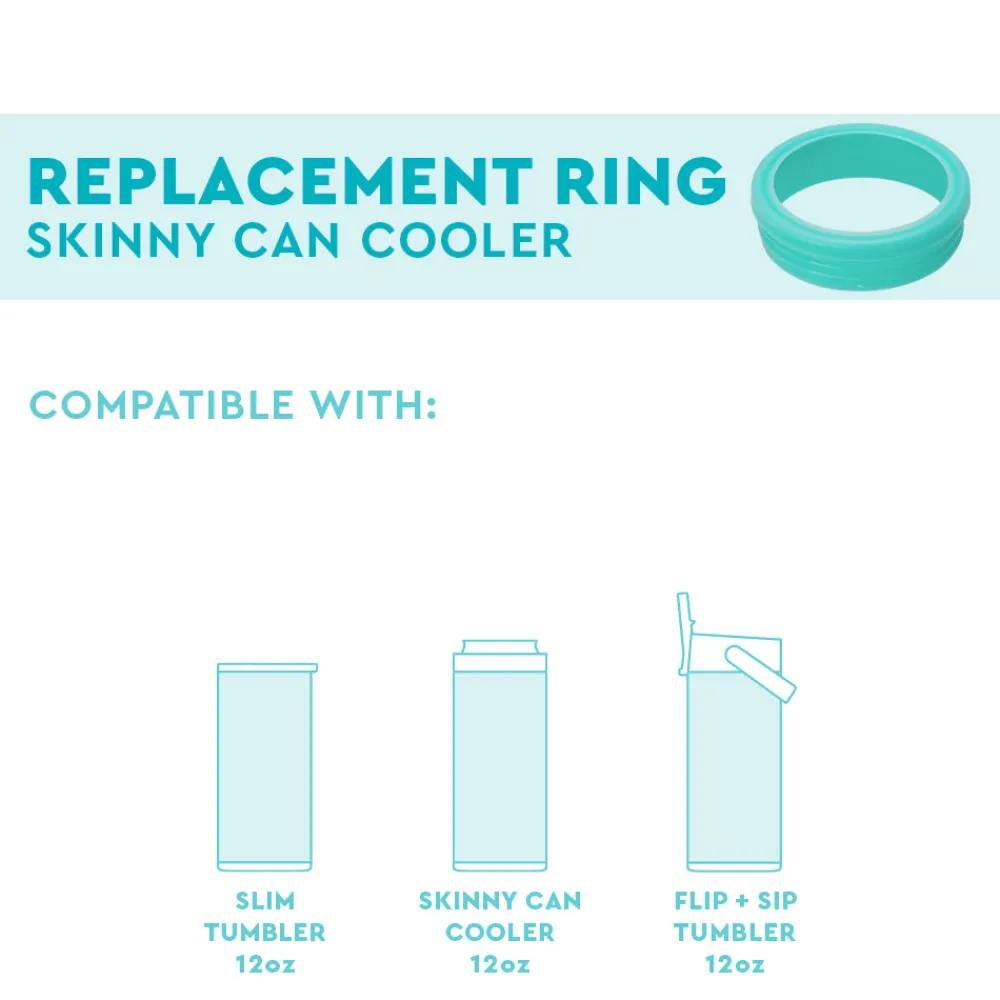 Swig Life Lids, Straws + More|Wine + Cocktails^Aqua Replacement Ring for 12oz Skinny Can Coolers -