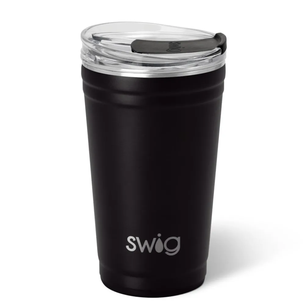 Swig Life Tumblers New Sizes!|Solids^Black 24oz Insulated Party Cup -