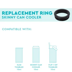 Swig Life Lids, Straws + More|Wine + Cocktails^Black Replacement Ring for 12oz Skinny Can Coolers -