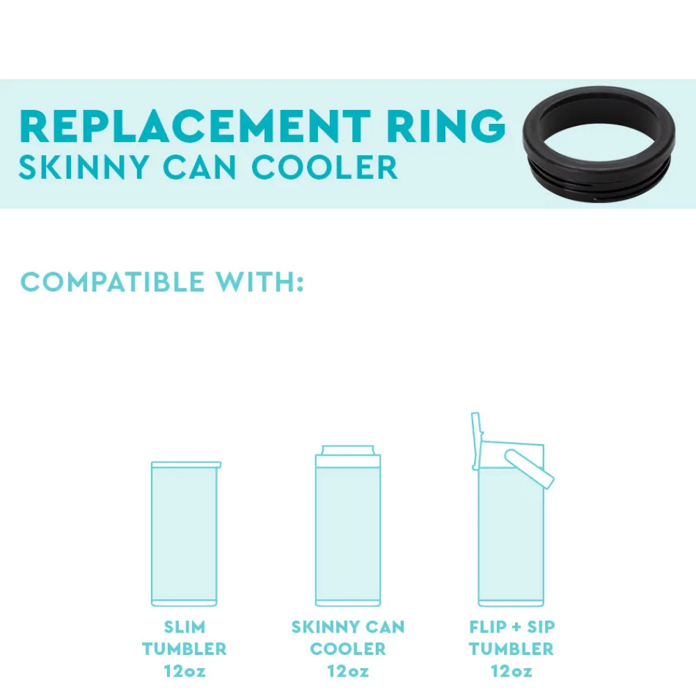 Swig Life Lids, Straws + More|Wine + Cocktails^Black Replacement Ring for 12oz Skinny Can Coolers -