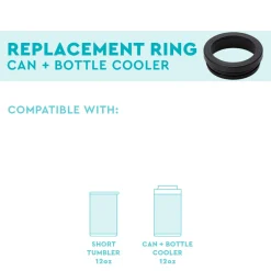 Swig Life Lids, Straws + More|Wine + Cocktails^Black Replacement Ring for 12oz Can + Bottle Cooler -
