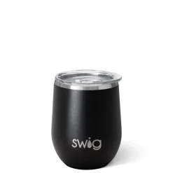 Swig Life Wine + Cocktails|Solids^Black Stemless Wine 12oz