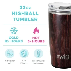 Swig Life Tumblers New Sizes!|Bourbon Barrel^Bourbon Barrel 22oz Highball Tumbler -