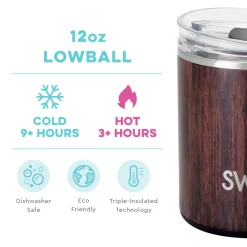 Swig Life Wine + Cocktails|Tumblers New Sizes!^Bourbon Barrel 12oz Lowball Tumbler -