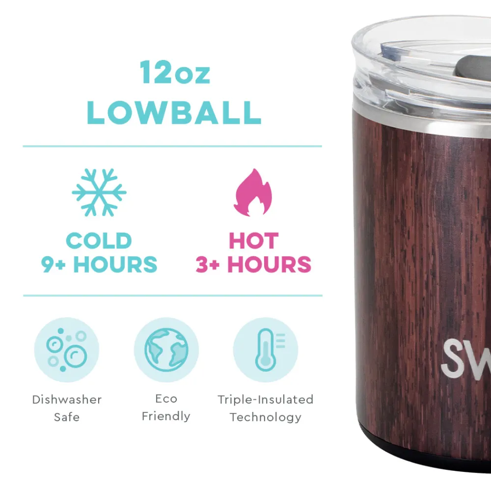 Swig Life Wine + Cocktails|Tumblers New Sizes!^Bourbon Barrel 12oz Lowball Tumbler -