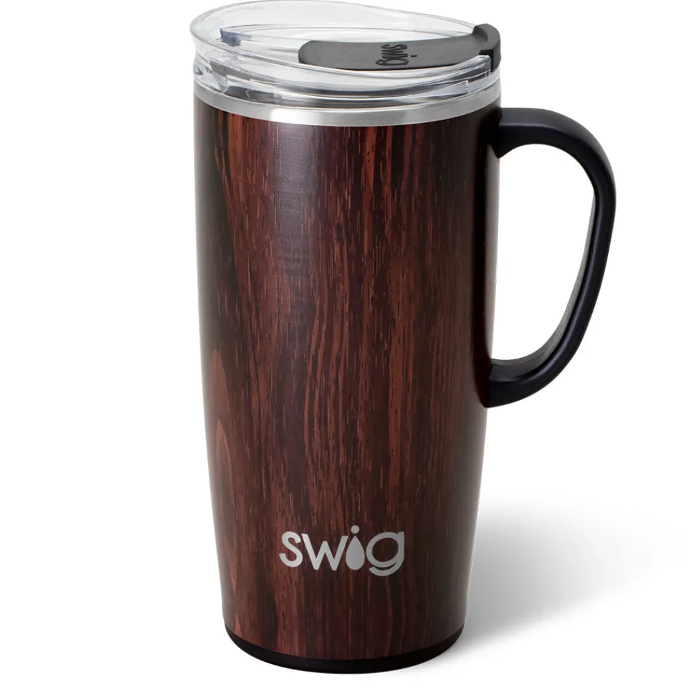 Swig Life Travel Mugs|Bourbon Barrel^Bourbon Barrel 22oz Travel Mug with handle -