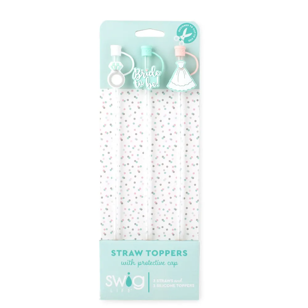 Swig Life Lids, Straws + More|Bride To Be^Bride to Be Straw Topper Set