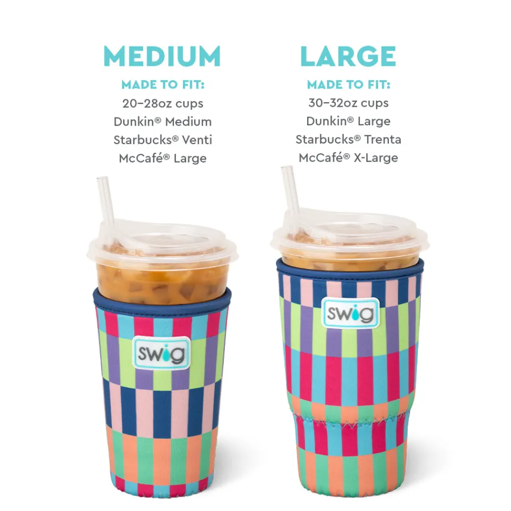 Swig Life Drink Coolies New Sizes!|Brite Stripe^Brite Stripe Medium Iced Cup Coolie
