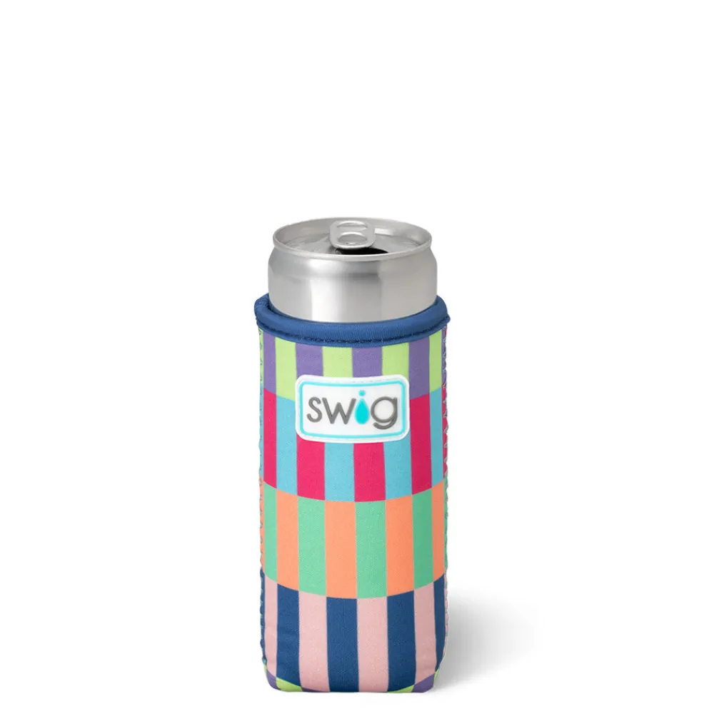 Swig Life Drink Coolies New Sizes!|Brite Stripe^Brite Stripe Slim Can Coolie