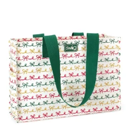 Swig Life Reusable Gift Bags|Christmas Bows^Christmas Bows Large Reusable Gift Bag