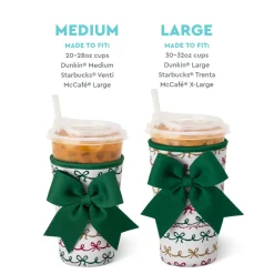 Swig Life Drink Coolies New Sizes!|Christmas Bows^Christmas Bows Medium Iced Cup Coolie