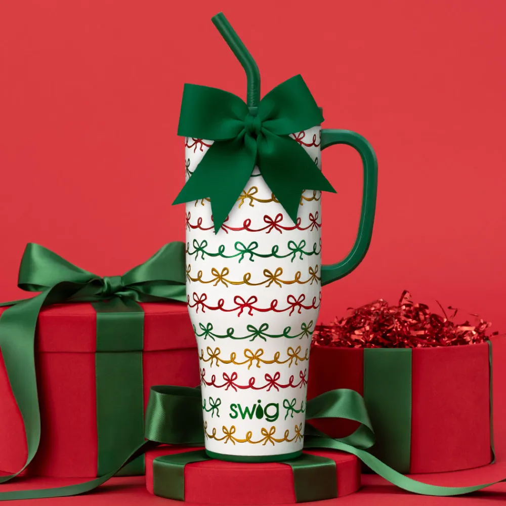 Swig Life Tumblers New Sizes!|Travel Mugs^Christmas Bows Mega Mug 40oz