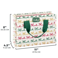 Swig Life Reusable Gift Bags|Christmas Bows^Christmas Bows Small Reusable Gift Bag