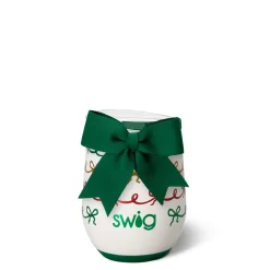 Swig Life Wine + Cocktails|Christmas Bows^Christmas Bows Stemless Wine 12oz