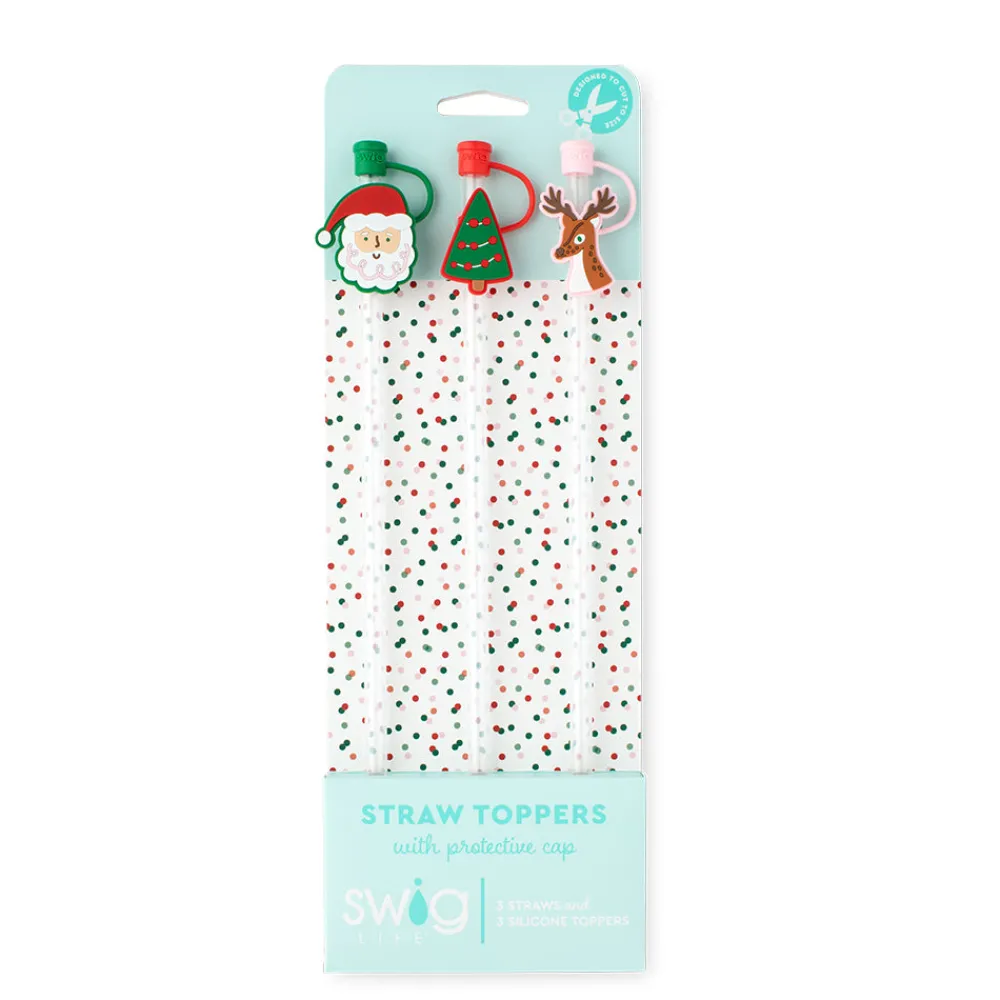 Swig Life Lids, Straws + More|Christmas Cameos^Christmas Cameos Straw Topper Set