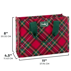 Swig Life Reusable Gift Bags|Christmas Plaid^Christmas Plaid Small Reusable Gift Bag