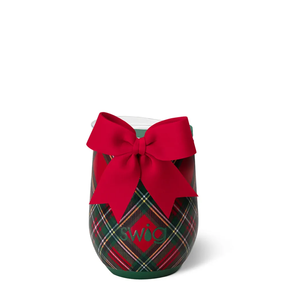 Swig Life Wine + Cocktails|Christmas Plaid^Christmas Plaid Stemless Wine 12oz
