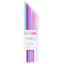 Swig Life Lids, Straws + More|Cloud Nine^Cloud Nine Glitter Reusable Straw Set -