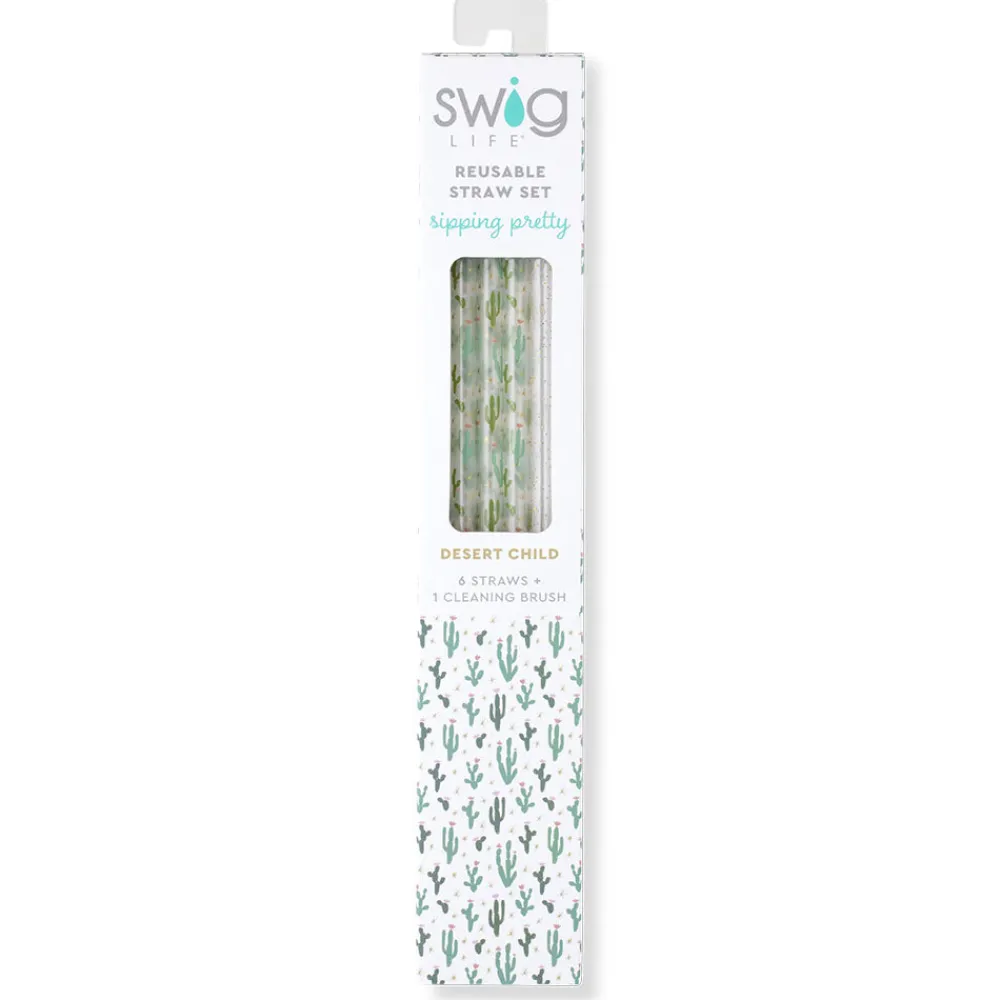 Swig Life Lids, Straws + More|Desert Child^Desert Child + Gold Glitter Set -