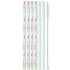 Swig Life Lids, Straws + More|Disco Cowgirl^Disco Cowgirl + Aqua Glitter Straw Set -