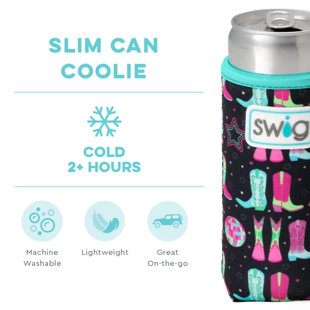 Swig Life Drink Coolies New Sizes!|Disco Cowgirl^Disco Cowgirl 12oz Slim Can Coolie -