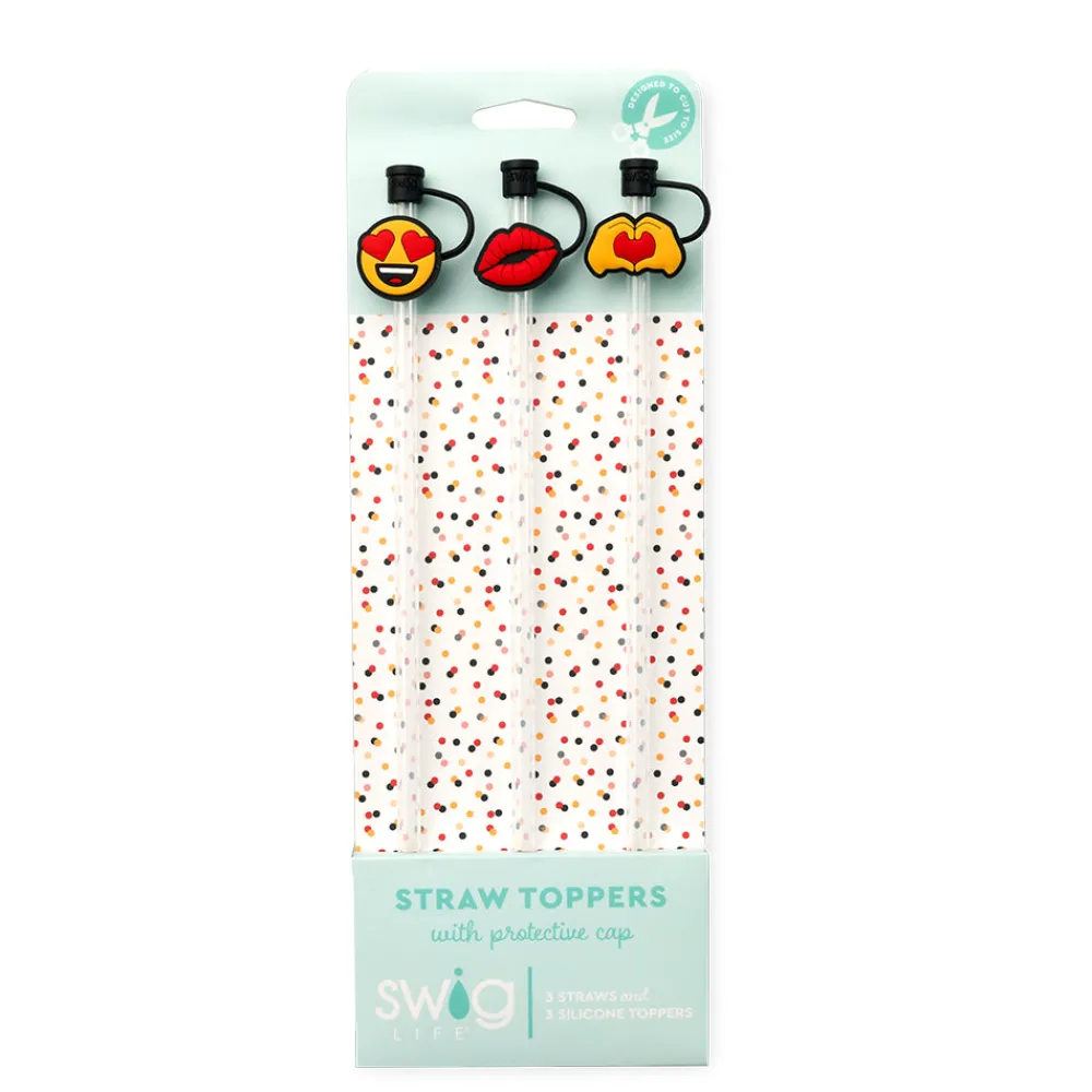 Swig Life Lids, Straws + More^Emoji Straw Topper Set