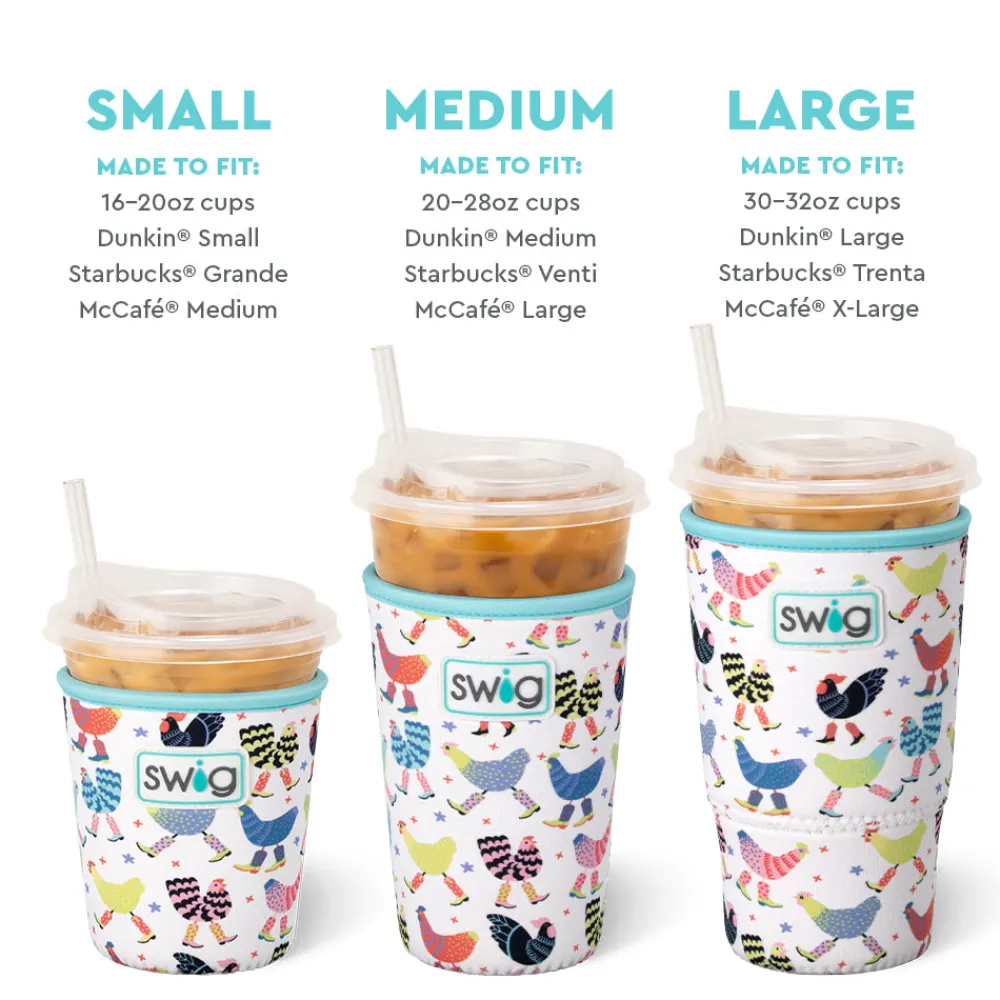 Swig Life Drink Coolies New Sizes!|Funky Chicken^Funky Chicken Large Iced Cup Coolie