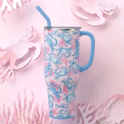 Swig Life Tumblers New Sizes!|Travel Mugs^Get Crackin' 40oz Mega Mug with Handle -