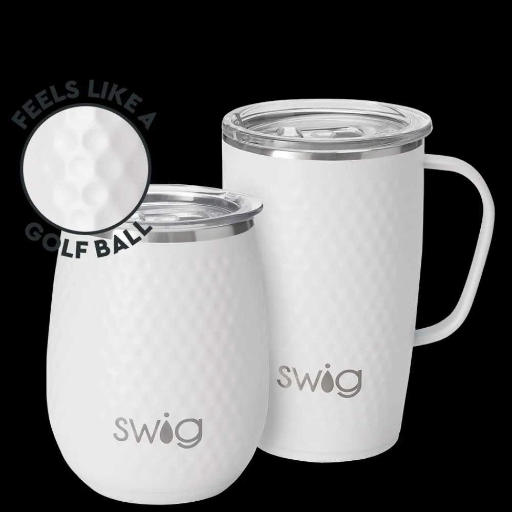Swig Life Golf Ball^Golf Partee AM+PM Insulated Wine Cup + Travel Mug Set -