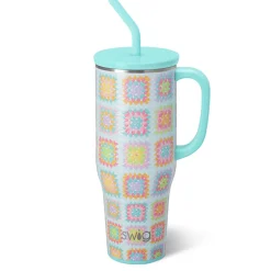 Swig Life Tumblers New Sizes!|Travel Mugs^Granny Squares Mega Mug 40oz