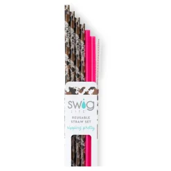 Swig Life Lids, Straws + More|Hayride^Hayride + Hot Pink Reusable Straw Set