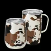 Swig Life Hayride^Hayride Cow Print AM+PM Travel Mug + Wine Cup Set -
