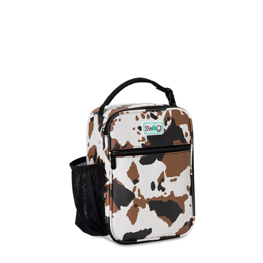 Swig Life Lunchware|Sips For Kids^Hayride Cow Print Boxxi Lunch Bag -