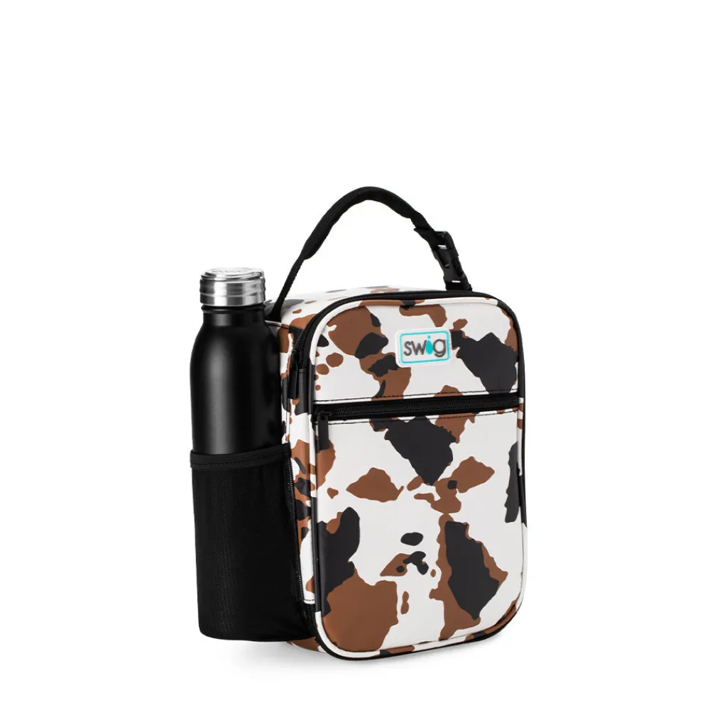 Swig Life Lunchware|Sips For Kids^Hayride Cow Print Boxxi Lunch Bag -