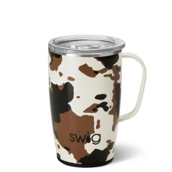 Swig Life Travel Mugs|Hayride^Hayride Cow Print Coffee Mug with Handle (18oz) -