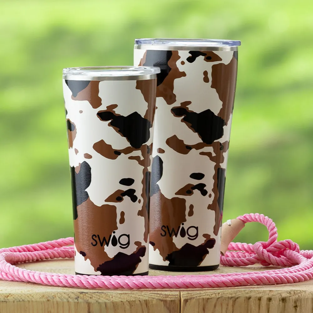 Swig Life Tumblers New Sizes!|Hayride^Hayride Cow Print Insulated Tumbler (32oz) -
