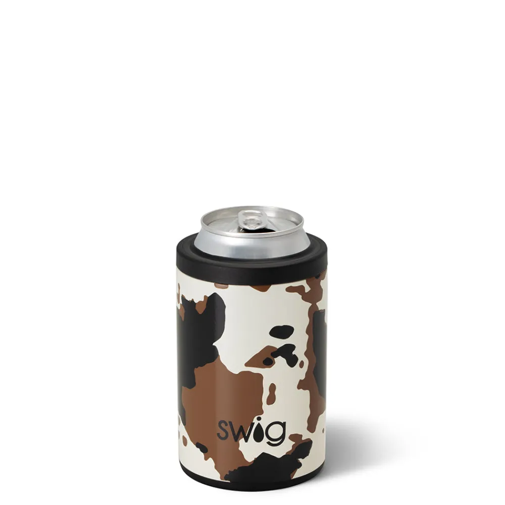 Swig Life Wine + Cocktails|Hayride^Hayride Cow Print 12oz Insulated Can + Bottle Cooler -
