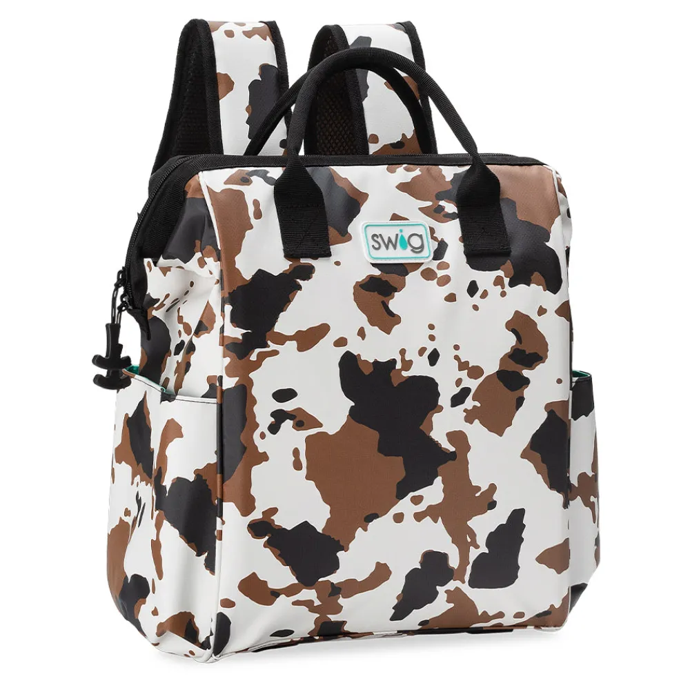 Swig Life Coolers|Hayride^Hayride Cow Print Packi Backpack Cooler -