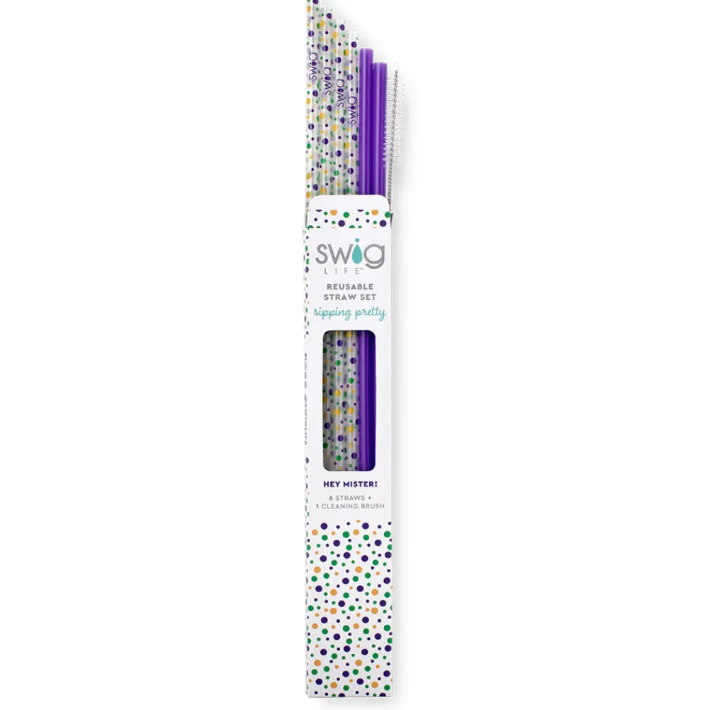 Swig Life Lids, Straws + More|Hey Mister!^Hey Mister! + Purple Reusable Straw Set -