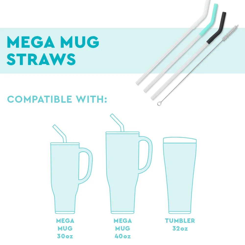 Swig Life Lids, Straws + More|Mega Mugs^Hydrangea/Royal/Navy Reusable Straw Set Mega Mugs