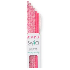 Swig Life Lids, Straws + More|Let's Go Girls^Let's Go Girls + Pink Glitter Reusable Straw Set