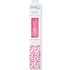 Swig Life Lids, Straws + More|Let's Go Girls^Let's Go Girls + Pink Glitter Reusable Straw Set