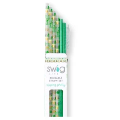 Swig Life Lids, Straws + More|Lucky Charm^Lucky Charm + Green Glitter Reusable Straw Set