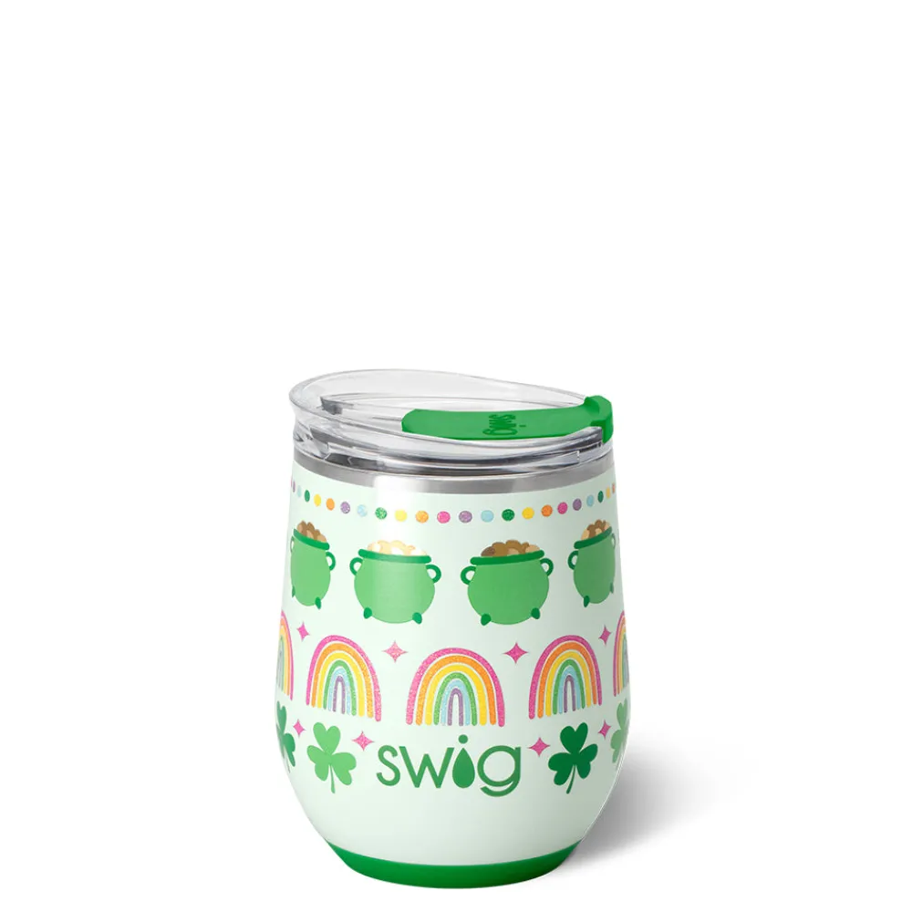 Swig Life Wine + Cocktails|Lucky Charm^Lucky Charm Stemless Wine 12oz