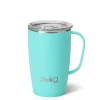 Swig Life Travel Mugs|Solids^Matte Aqua 18oz Travel Mug -
